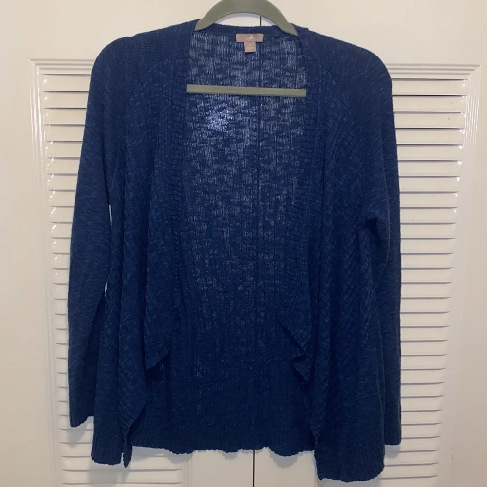 J Jill Open Long Sleeve Linen blend Cardigan